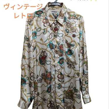 Patterned Blouse Showa Retro Vintage Scarf Pattern