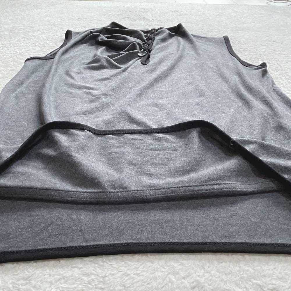 High-neck tank top pullover casual top thin gray … - image 10