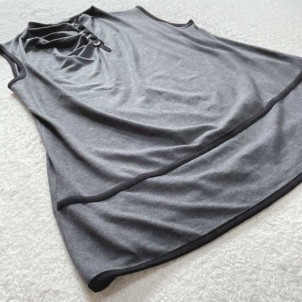 High-neck tank top pullover casual top thin gray … - image 8