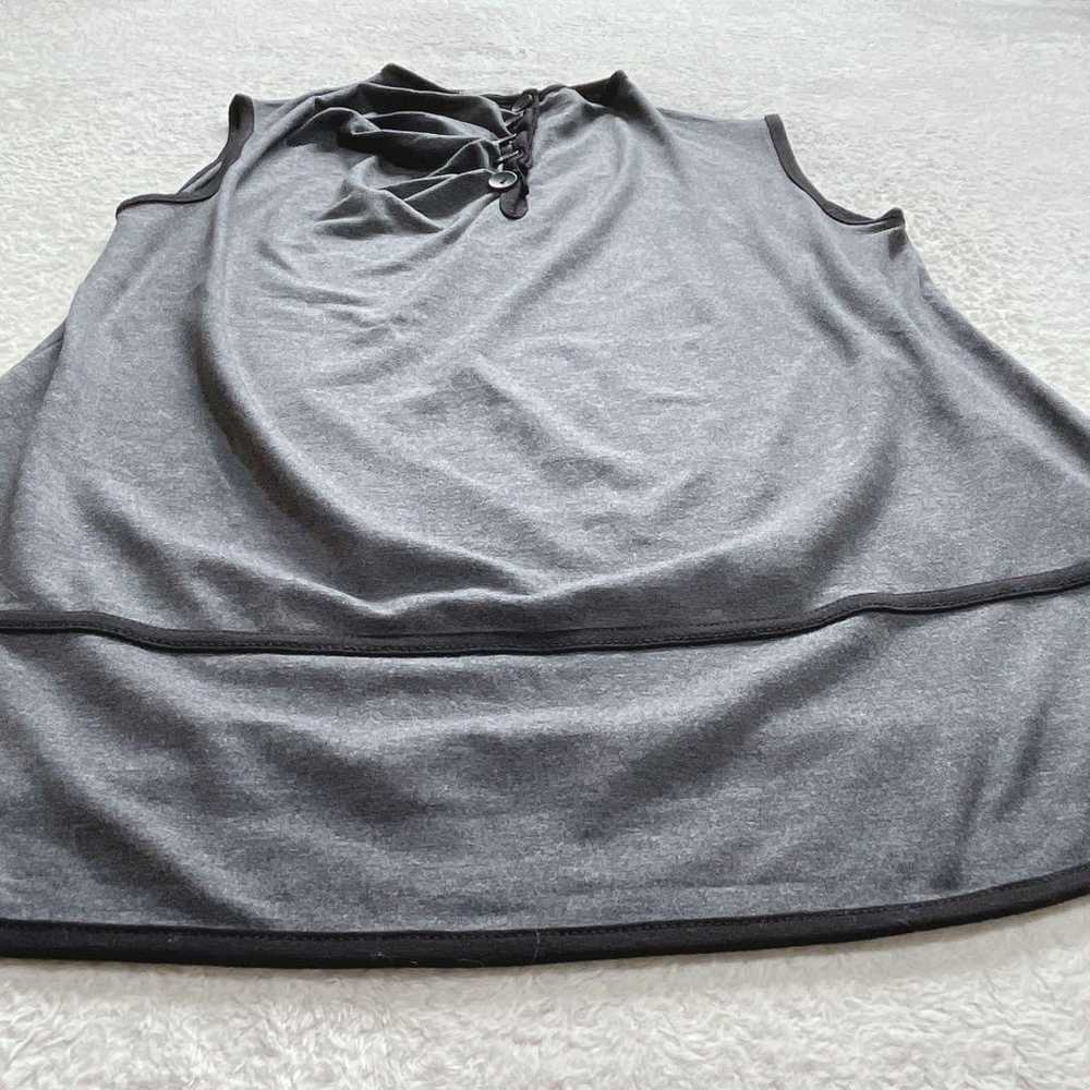 High-neck tank top pullover casual top thin gray … - image 9