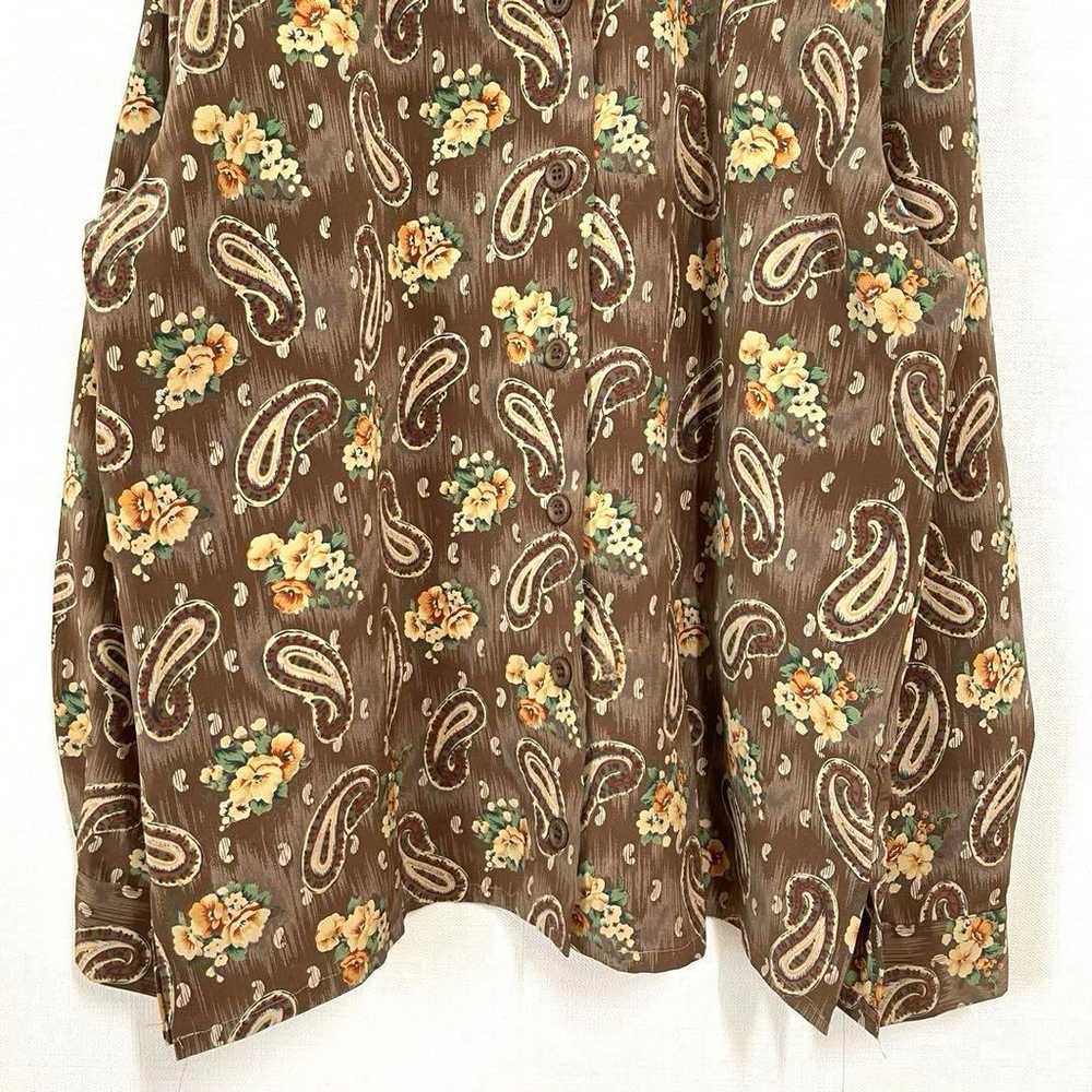 90s retro vintage paisley pattern floral flower s… - image 6