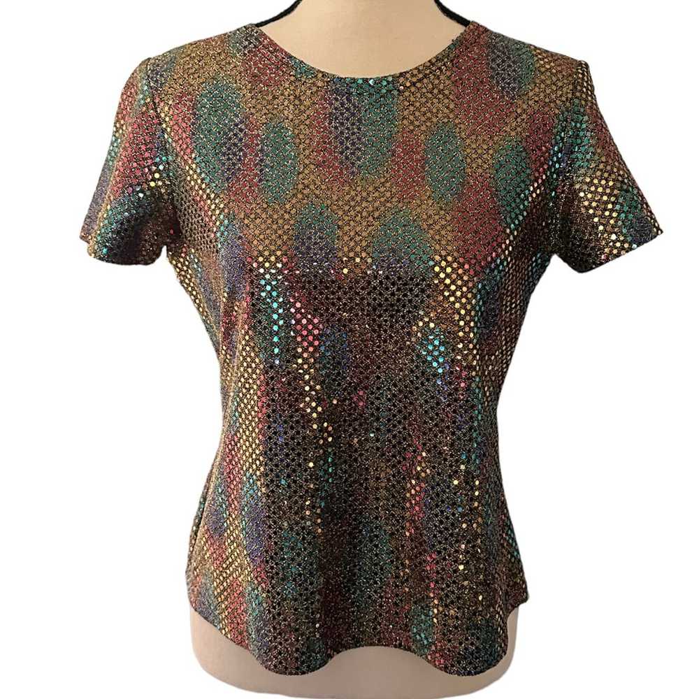 Eva Laurel vintage sequin top size PS multicolored - image 1