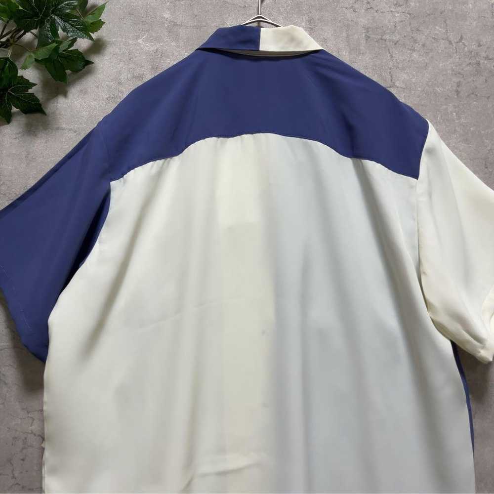 Purple Off-White Bicolor Color Block Retro Shirt - image 6