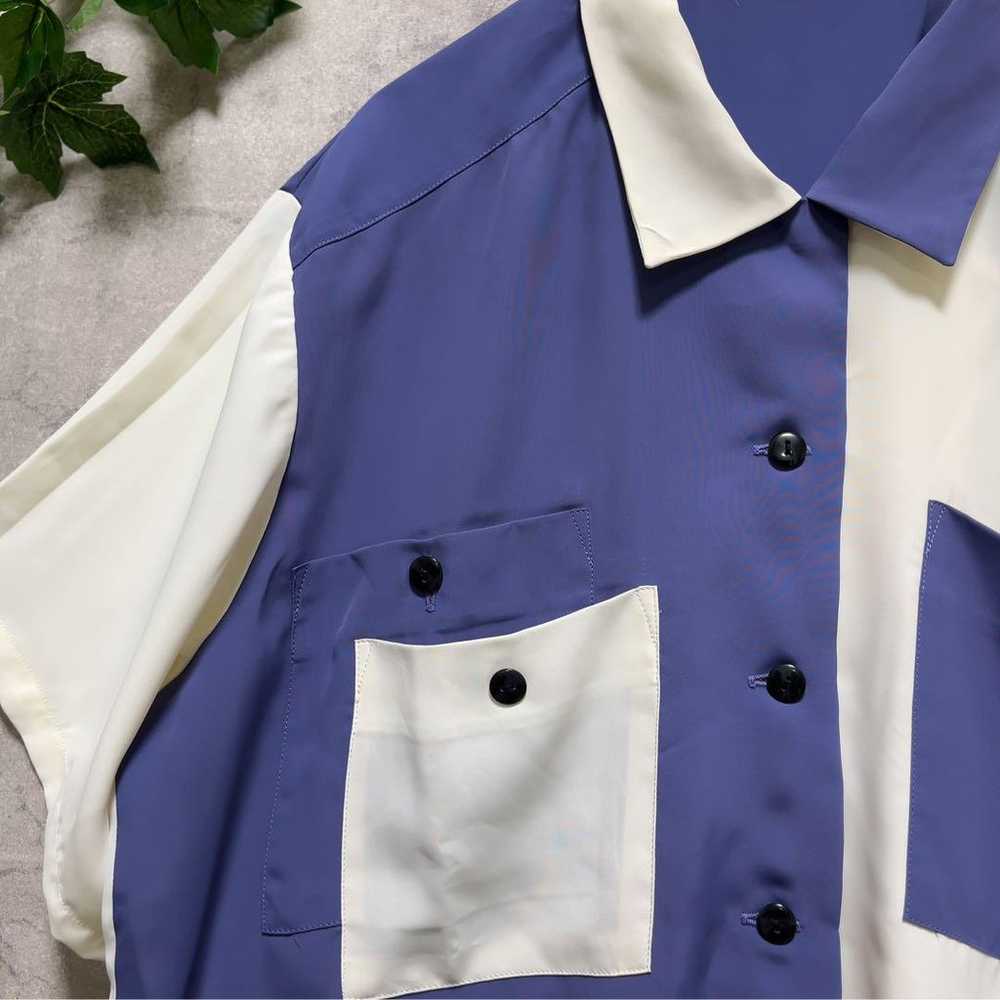 Purple Off-White Bicolor Color Block Retro Shirt - image 9