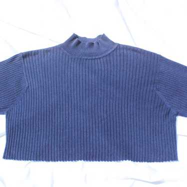 Vintage Blue Knit Crop