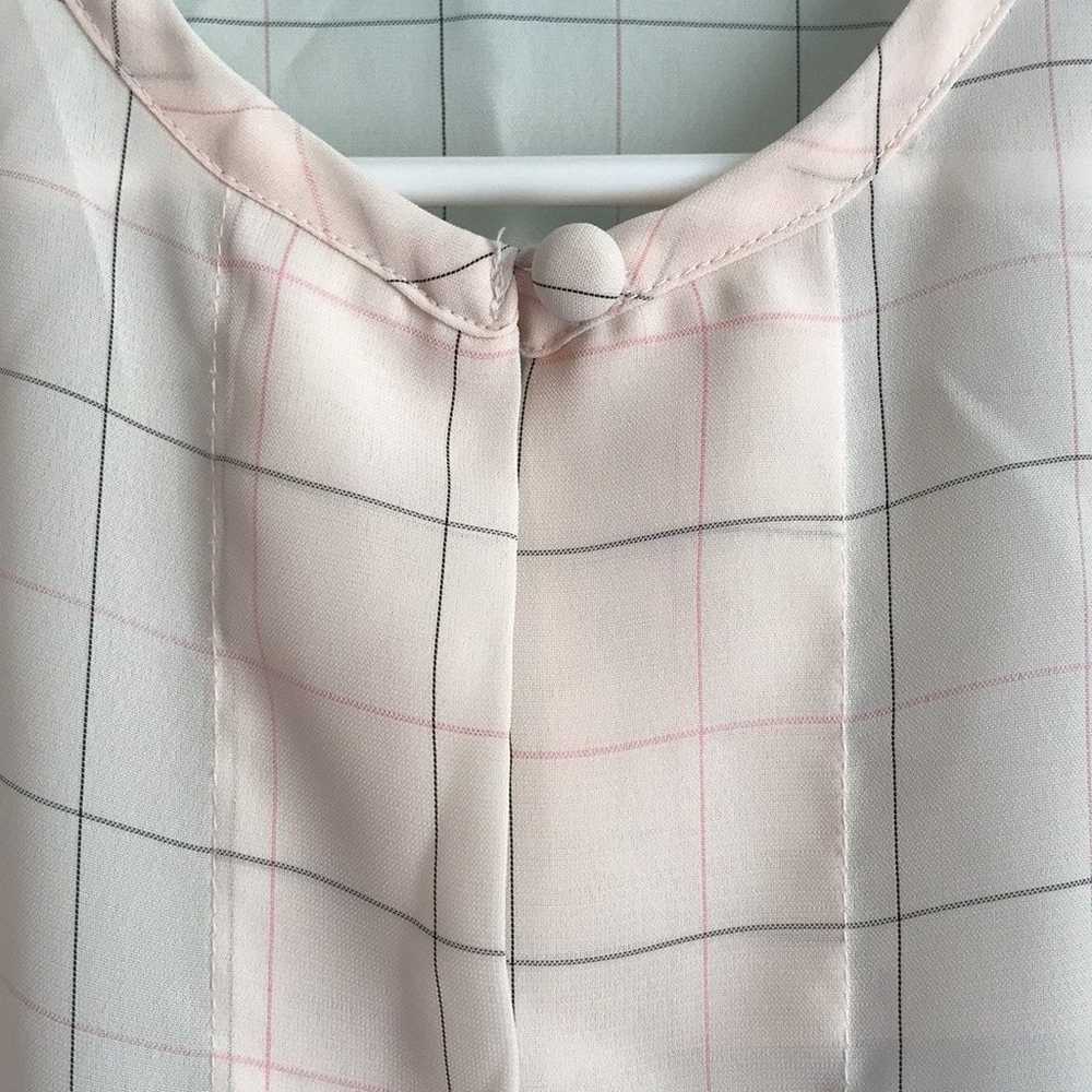 Vintage Liz Baker Pleated checkered Top - image 3