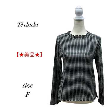 Té chichi blouse F Long T-sleeve Cut and sew check