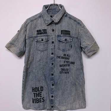 BACKS Heisei Rock Gal Y2K Vintage Long Denim Shir… - image 1