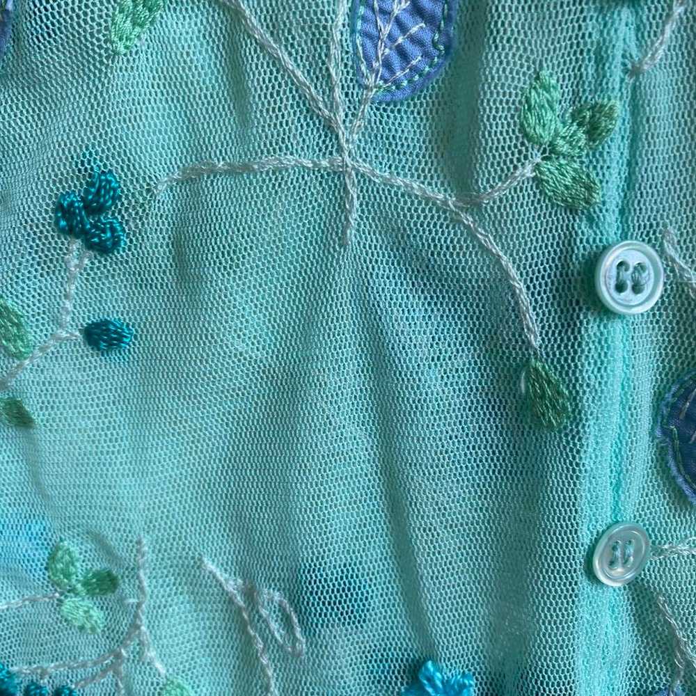 Showa vintage embroidered tulle flower lace used … - image 8