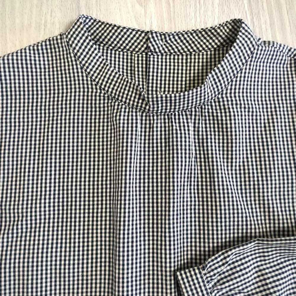 Atelier du Sabon Gingham Check Blouse with Back B… - image 4