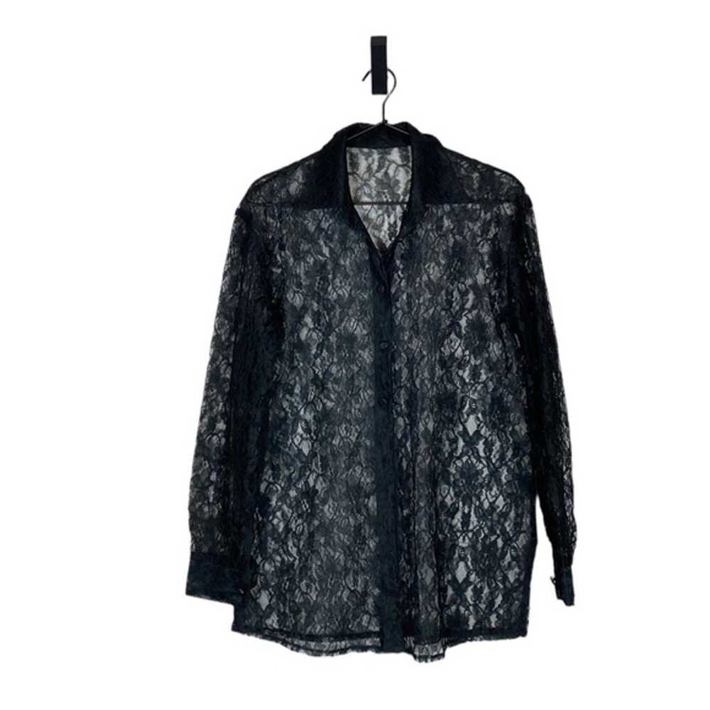 Vintage Black Lace Blouse - image 2