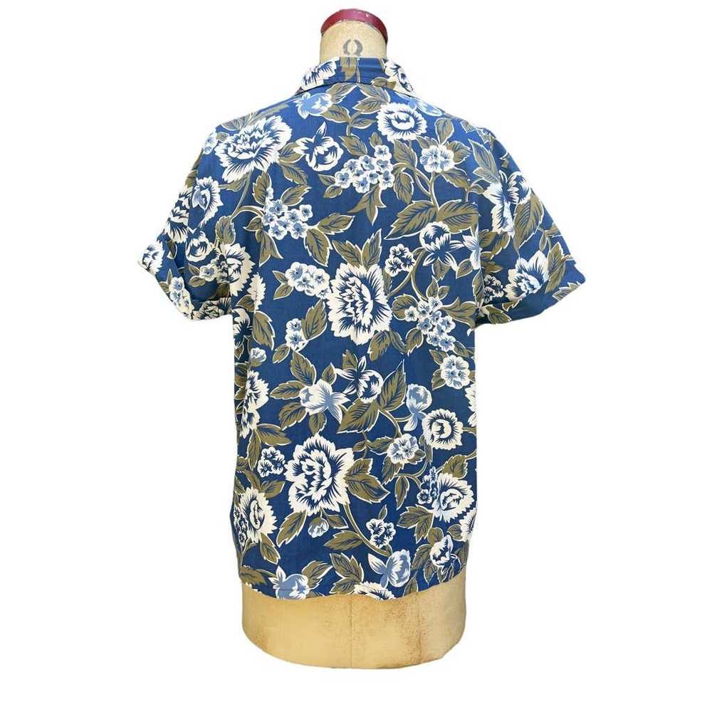 Vintage Sag Harbor Blue Tropical Hawaiian Shirt S… - image 5