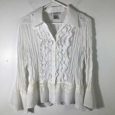 Womens Vintage Michele Michelle Petite Ruffle Lac… - image 1