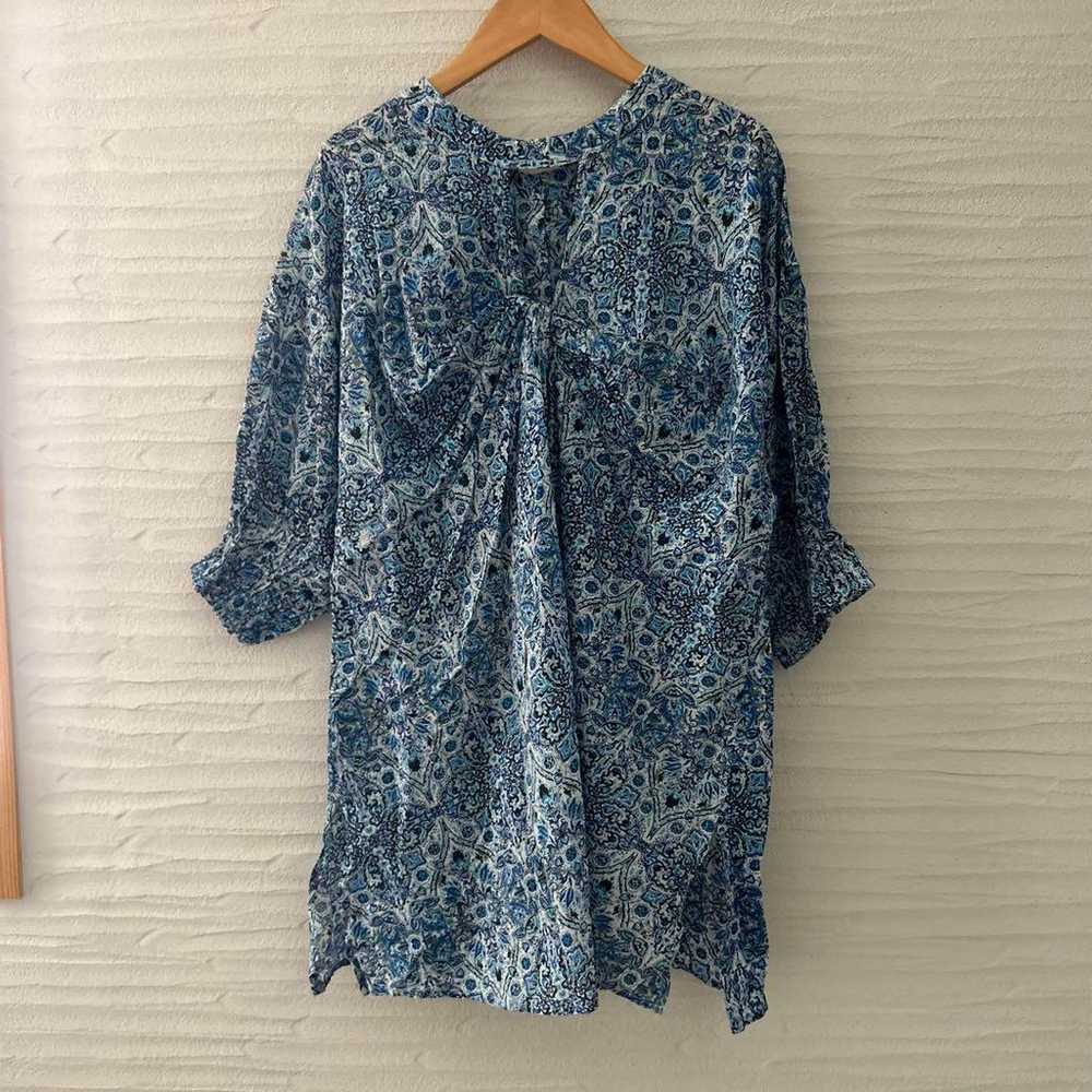 Amy Lowell ★ Print Back Knot Blouse Blue - image 11