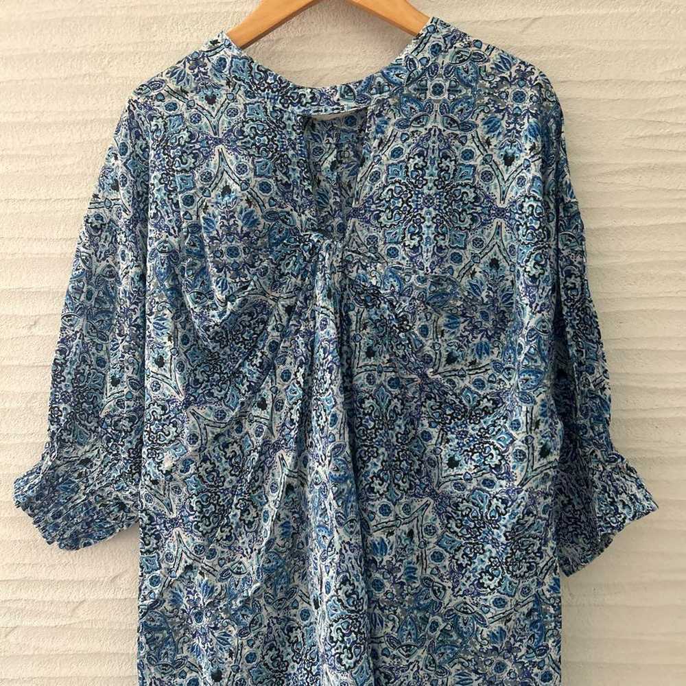 Amy Lowell ★ Print Back Knot Blouse Blue - image 12