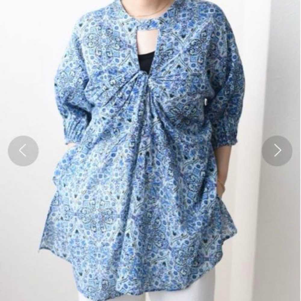 Amy Lowell ★ Print Back Knot Blouse Blue - image 2