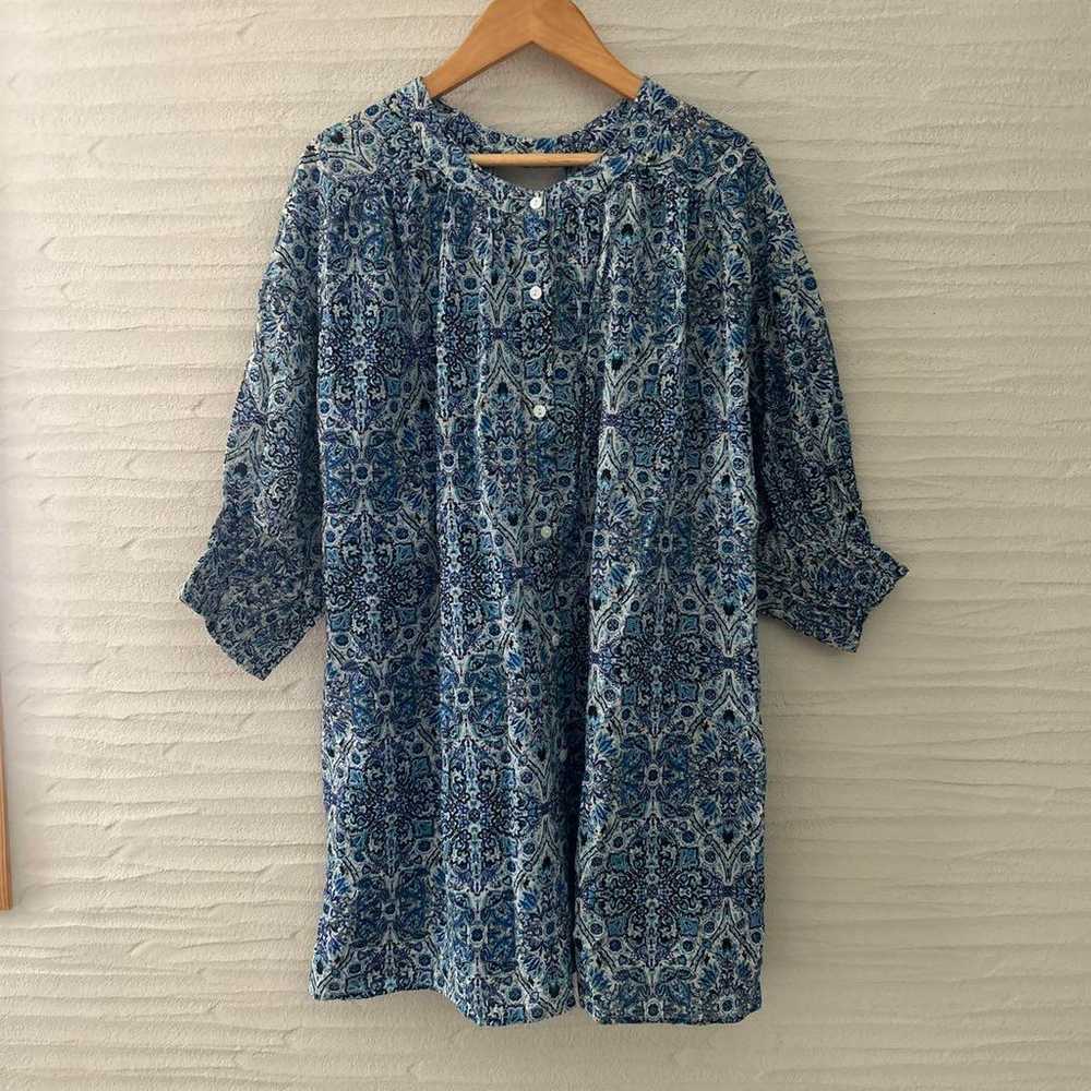 Amy Lowell ★ Print Back Knot Blouse Blue - image 3