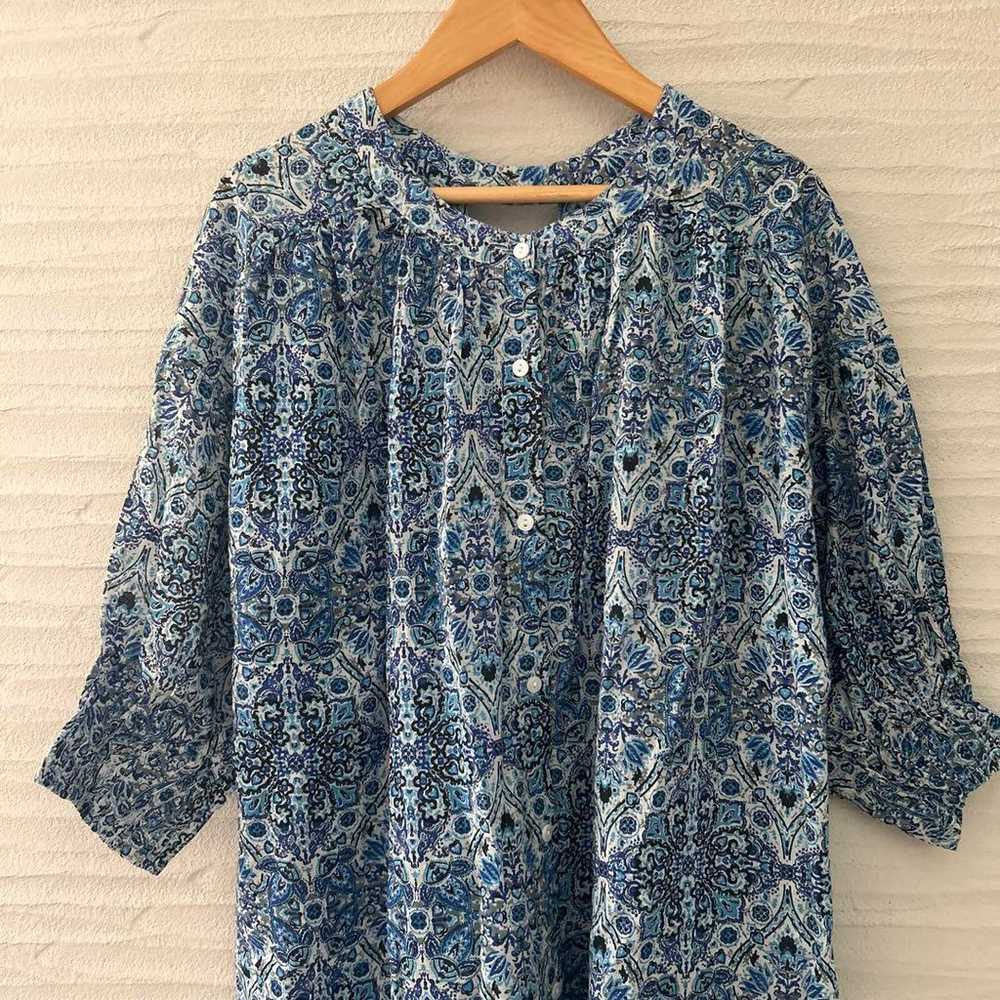 Amy Lowell ★ Print Back Knot Blouse Blue - image 4