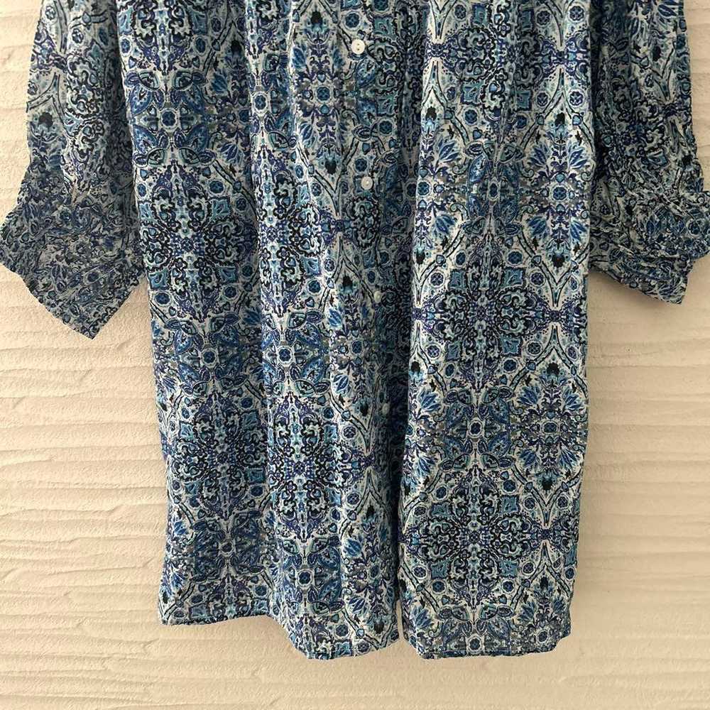 Amy Lowell ★ Print Back Knot Blouse Blue - image 5