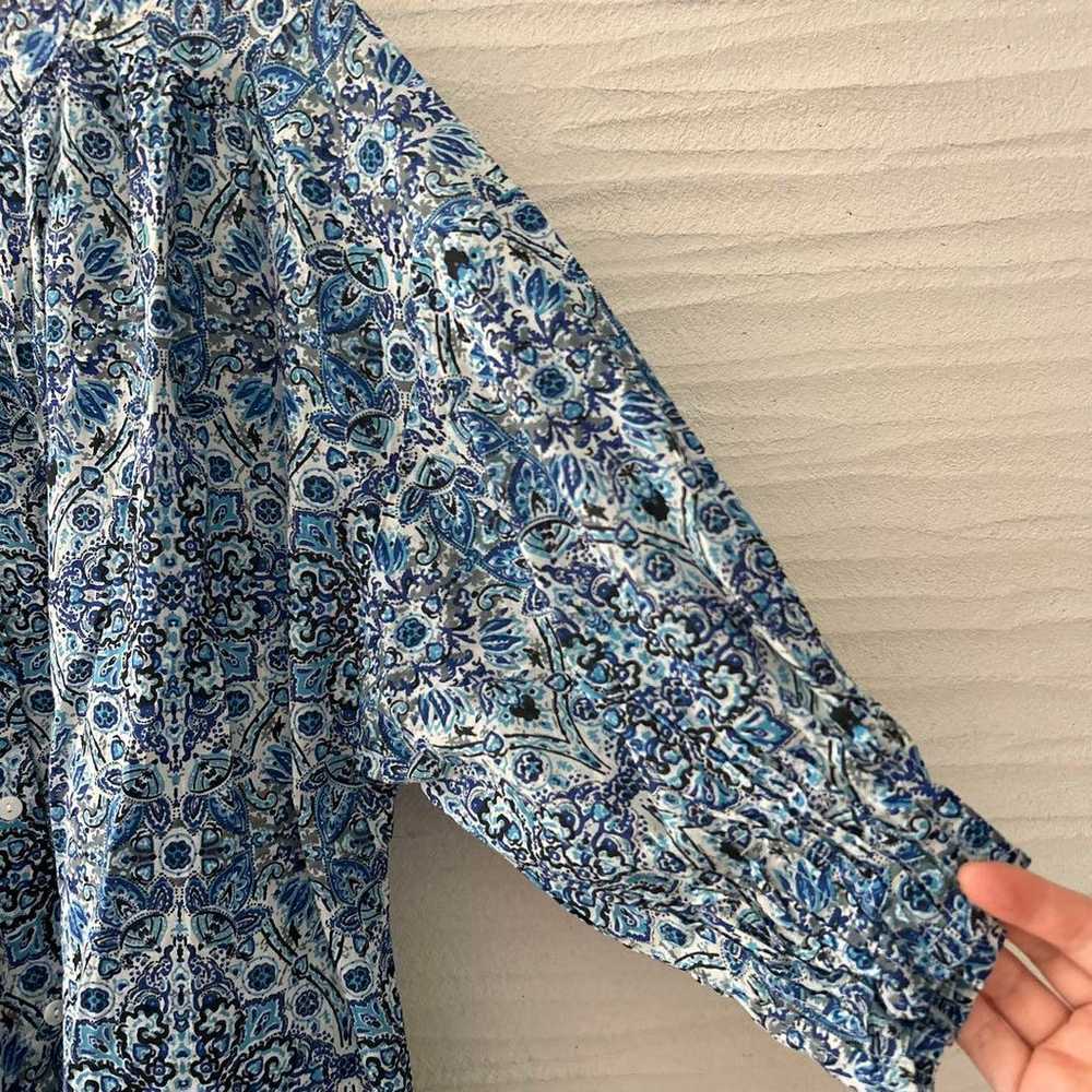 Amy Lowell ★ Print Back Knot Blouse Blue - image 7