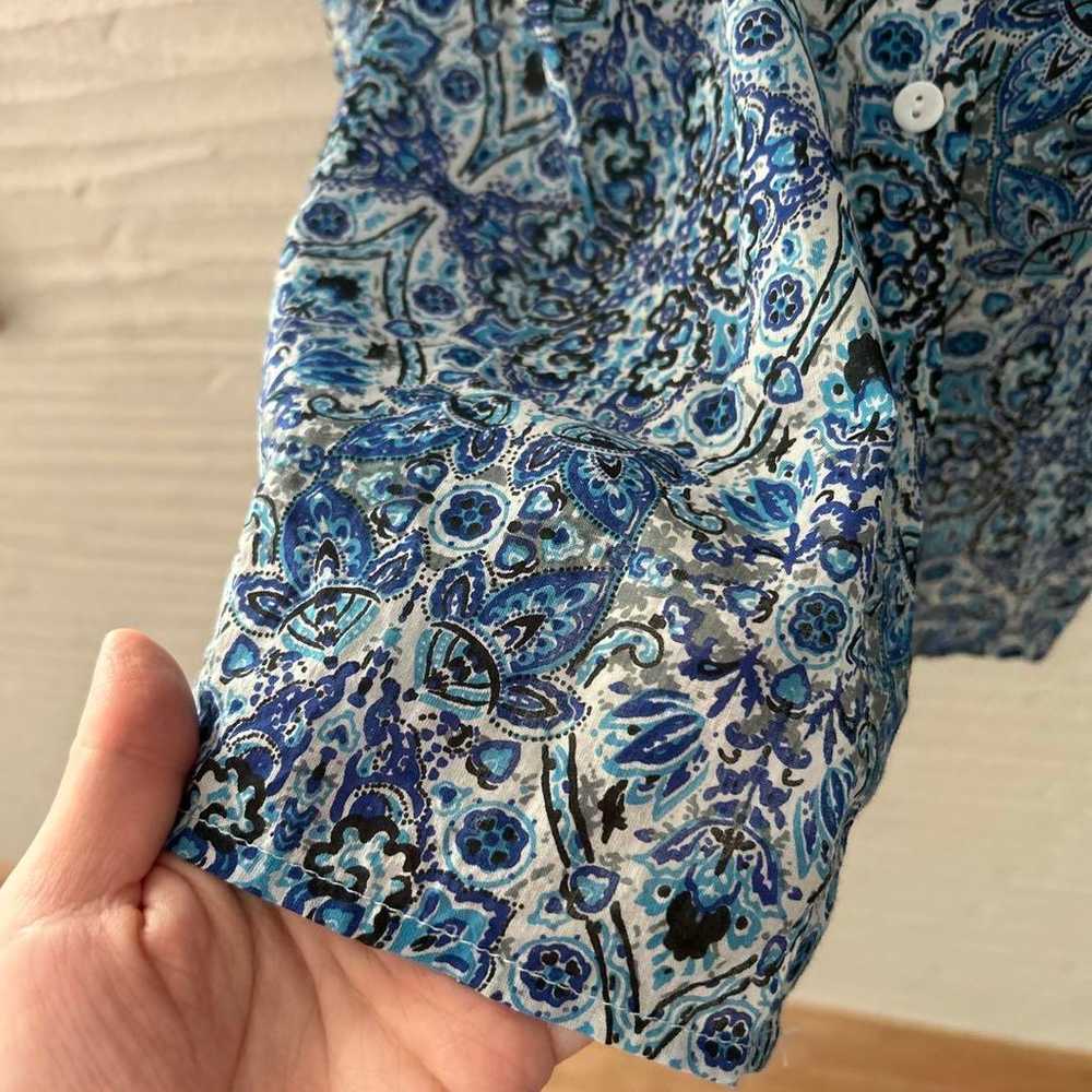 Amy Lowell ★ Print Back Knot Blouse Blue - image 8