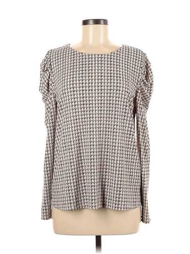 Adrianna Papell Women Gray Long Sleeve Blouse M