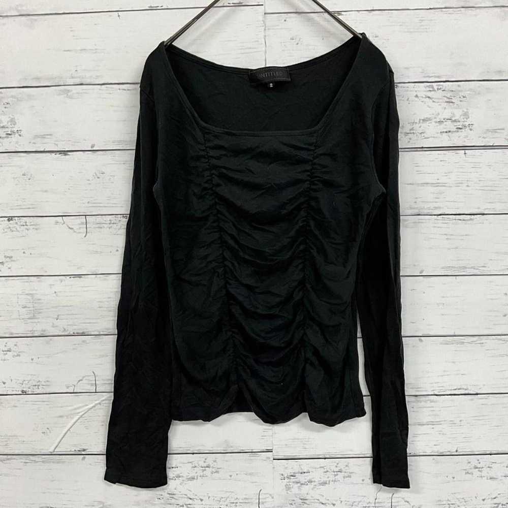 Untitled Gathered Long Sleeve T-shirt Square Neck… - image 1