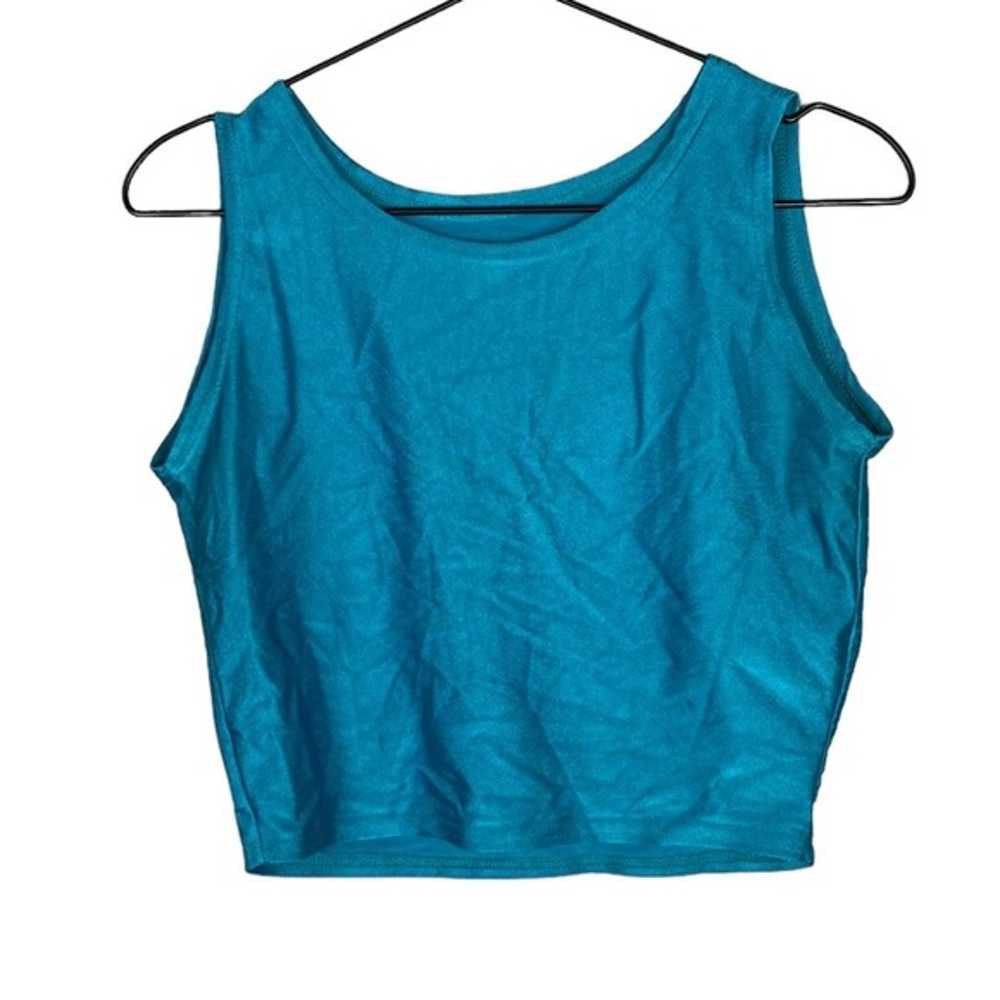 Vintage teal spandex crop tank - image 3