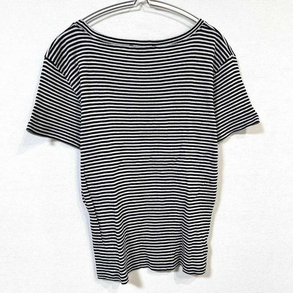 【Agnes B.】100% Cotton Short-Sleeve T-Shirt Border… - image 3