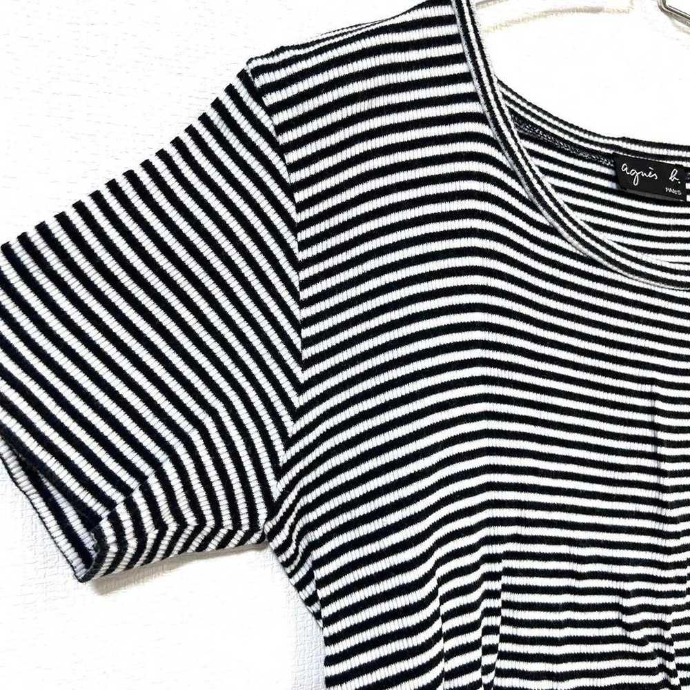 【Agnes B.】100% Cotton Short-Sleeve T-Shirt Border… - image 4