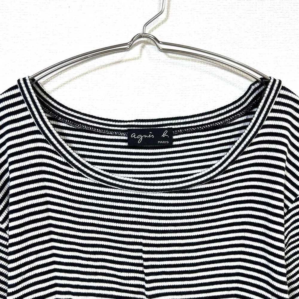 【Agnes B.】100% Cotton Short-Sleeve T-Shirt Border… - image 5