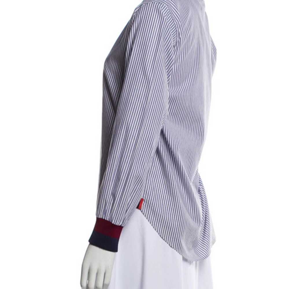 Kule Blue Striped Mock Neck Top Size X Small - image 2