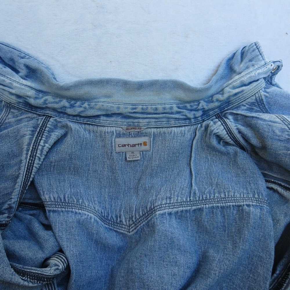 Vintage Denim WorkWear Carhartt Pearl Snap Long S… - image 7