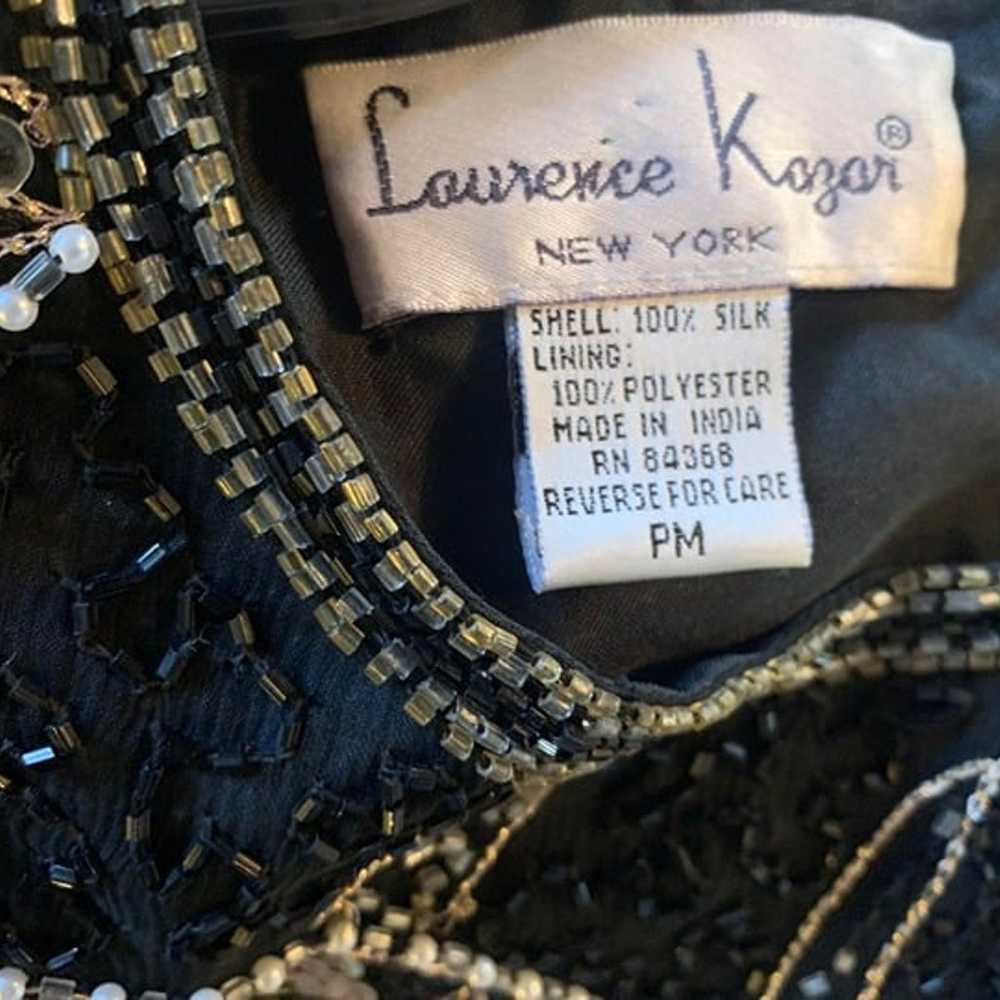 EUC Vintage Laurence Kazar Black Sequin & Beads 1… - image 6