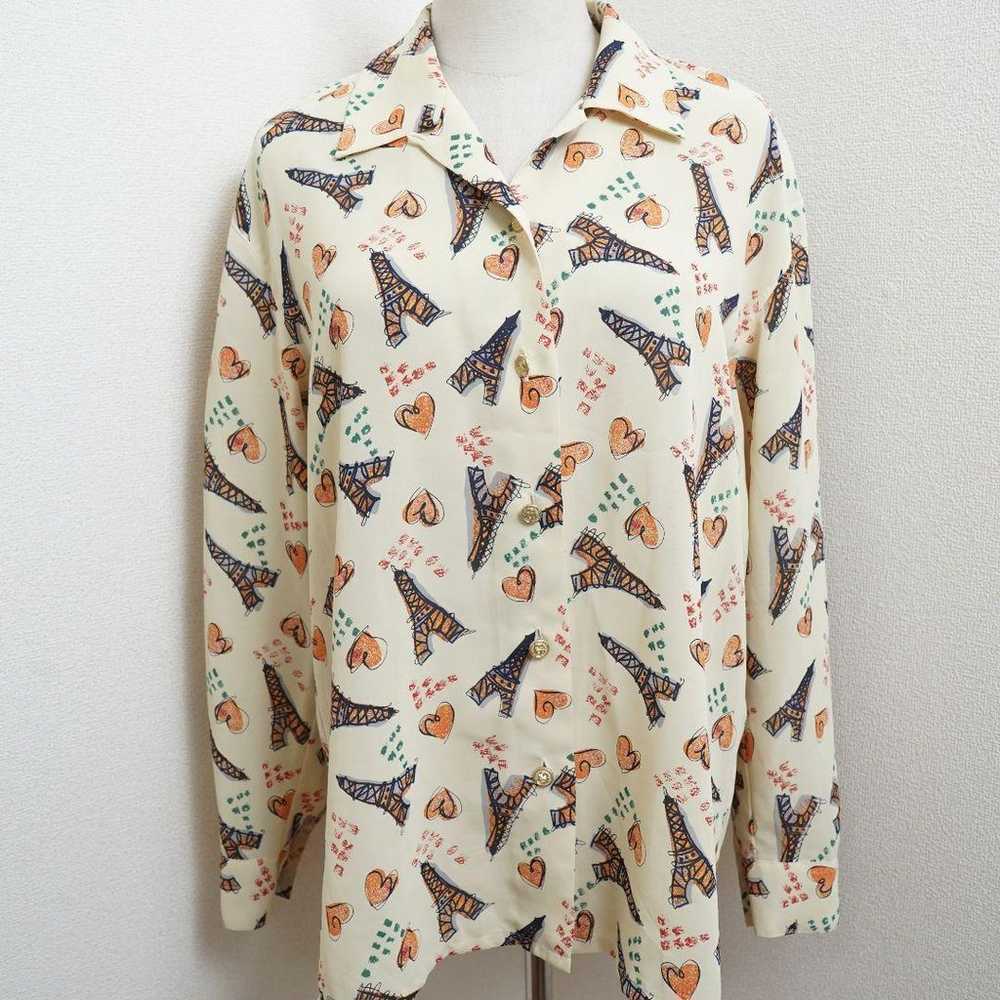 Blouse with all-over heart print, illustrated in … - image 2