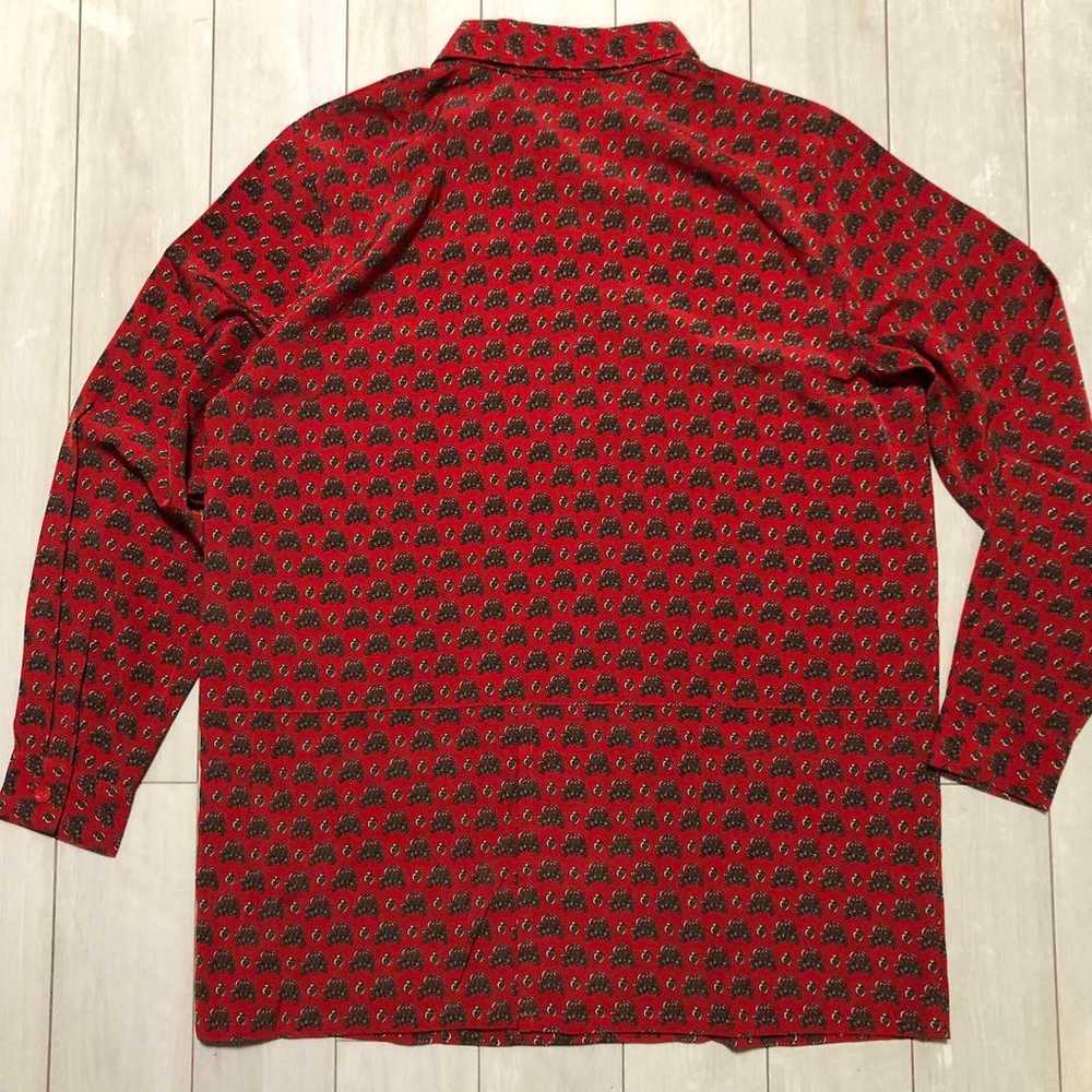 Vintage carriage pattern blouse, heart pattern, v… - image 6