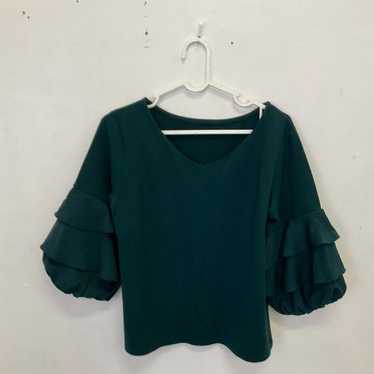 VIS Blouse Shirt F Green Stylish C1332 - image 1