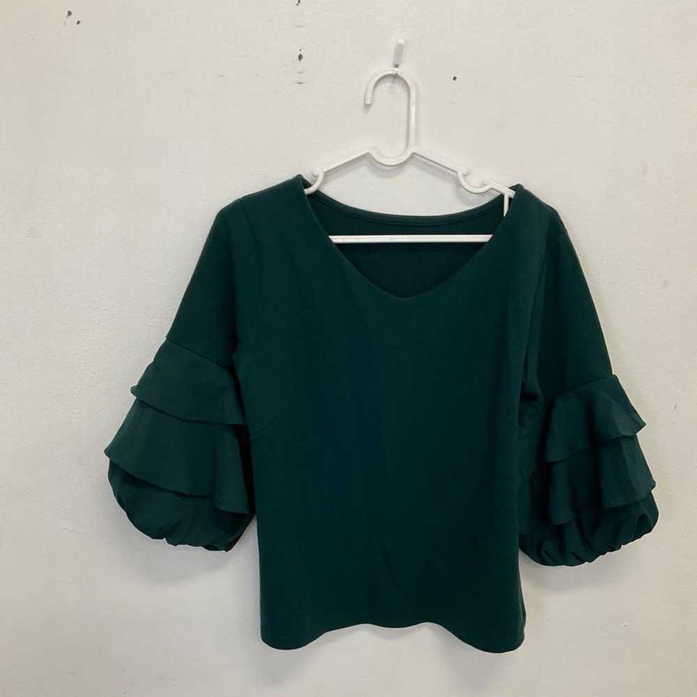 VIS Blouse Shirt F Green Stylish C1332 - image 2