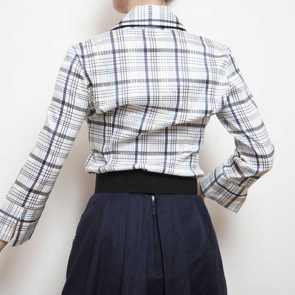 Blouse with checkered pattern, frills, long sleev… - image 3