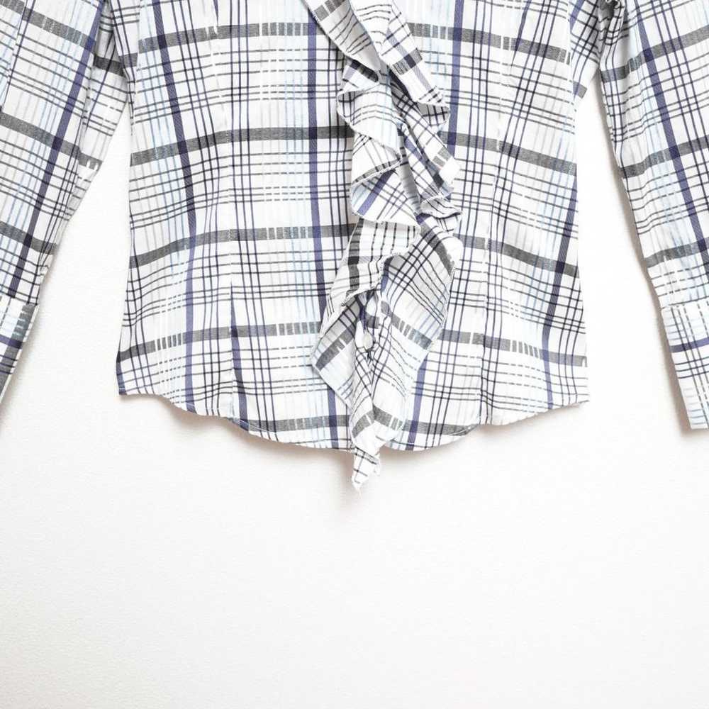 Blouse with checkered pattern, frills, long sleev… - image 7