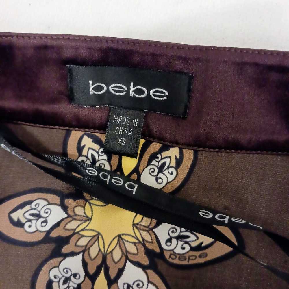 BeBe HALTER TOP Sz XS Brown Yellow Paisley KEY HO… - image 10