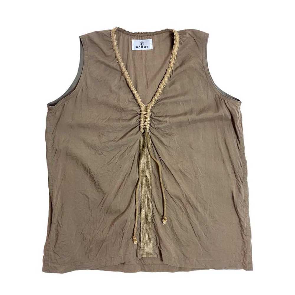 00s GOMME Rayon Sleeveless Blouse Boho Chic Made … - image 1