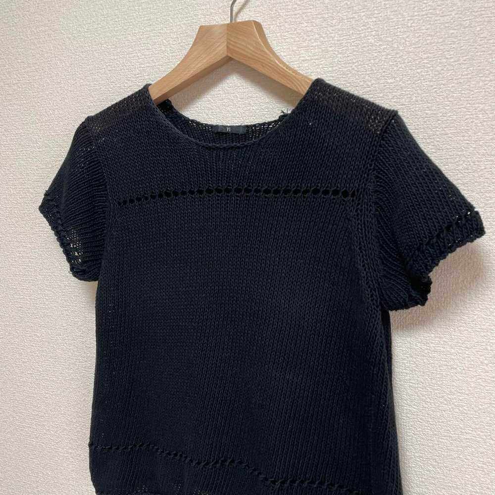 Y's Wise Short-Sleeve Cotton Knit Crochet - image 2