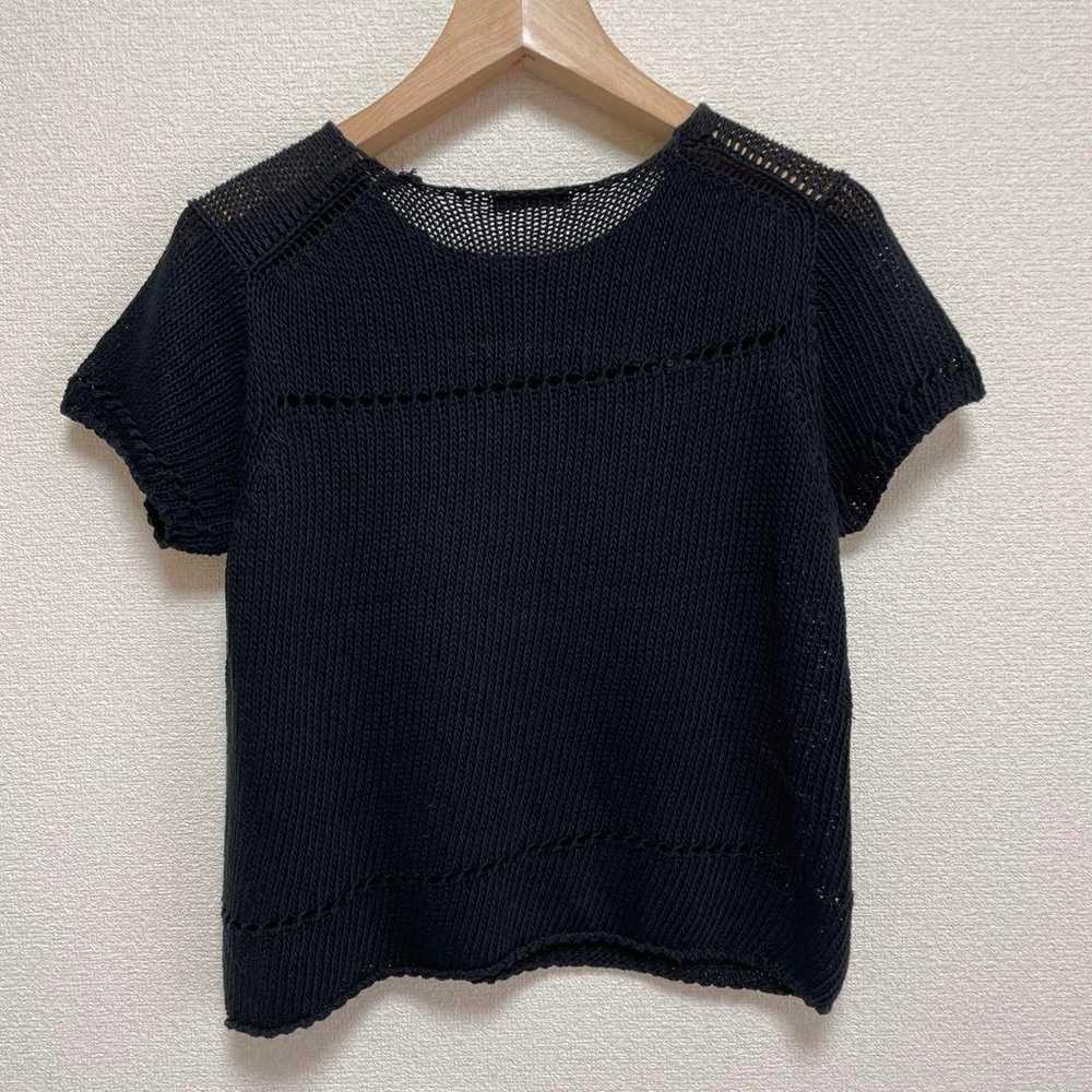 Y's Wise Short-Sleeve Cotton Knit Crochet - image 4