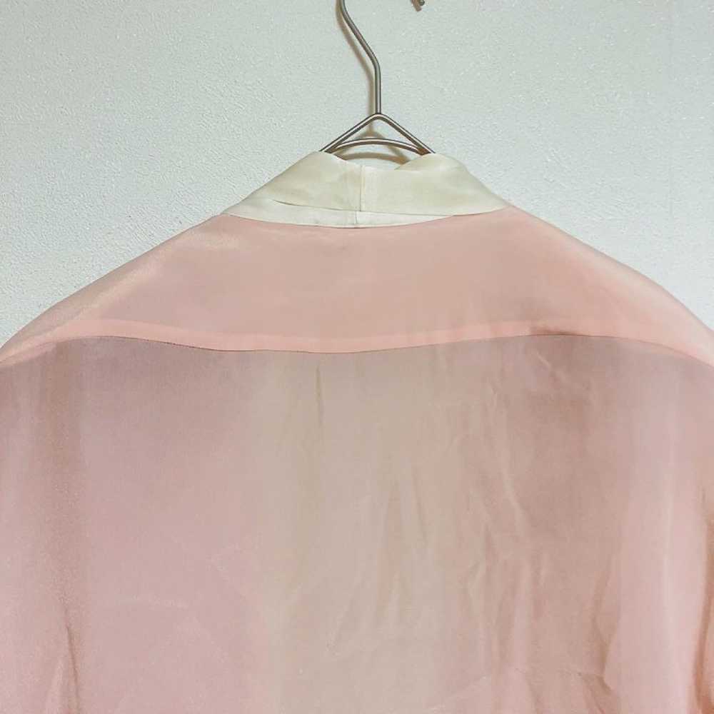 FORMA Italian-made pink bow-tie blouse with sheer… - image 12