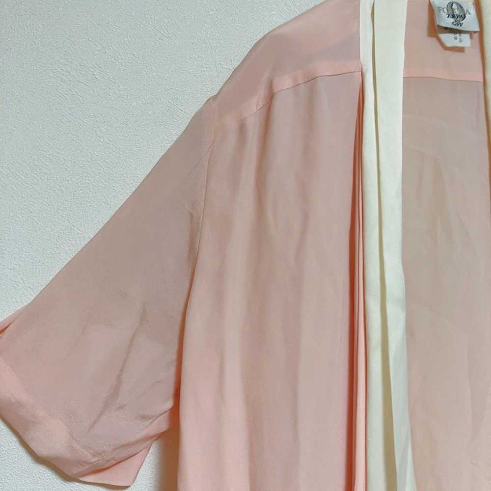 FORMA Italian-made pink bow-tie blouse with sheer… - image 5