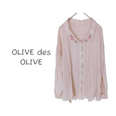 【OLIVE des OLIVE】Tops Blouse Casual Embroidery Des