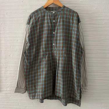 Beams Boy ★ Check Henley Neck Long Tail Shirt