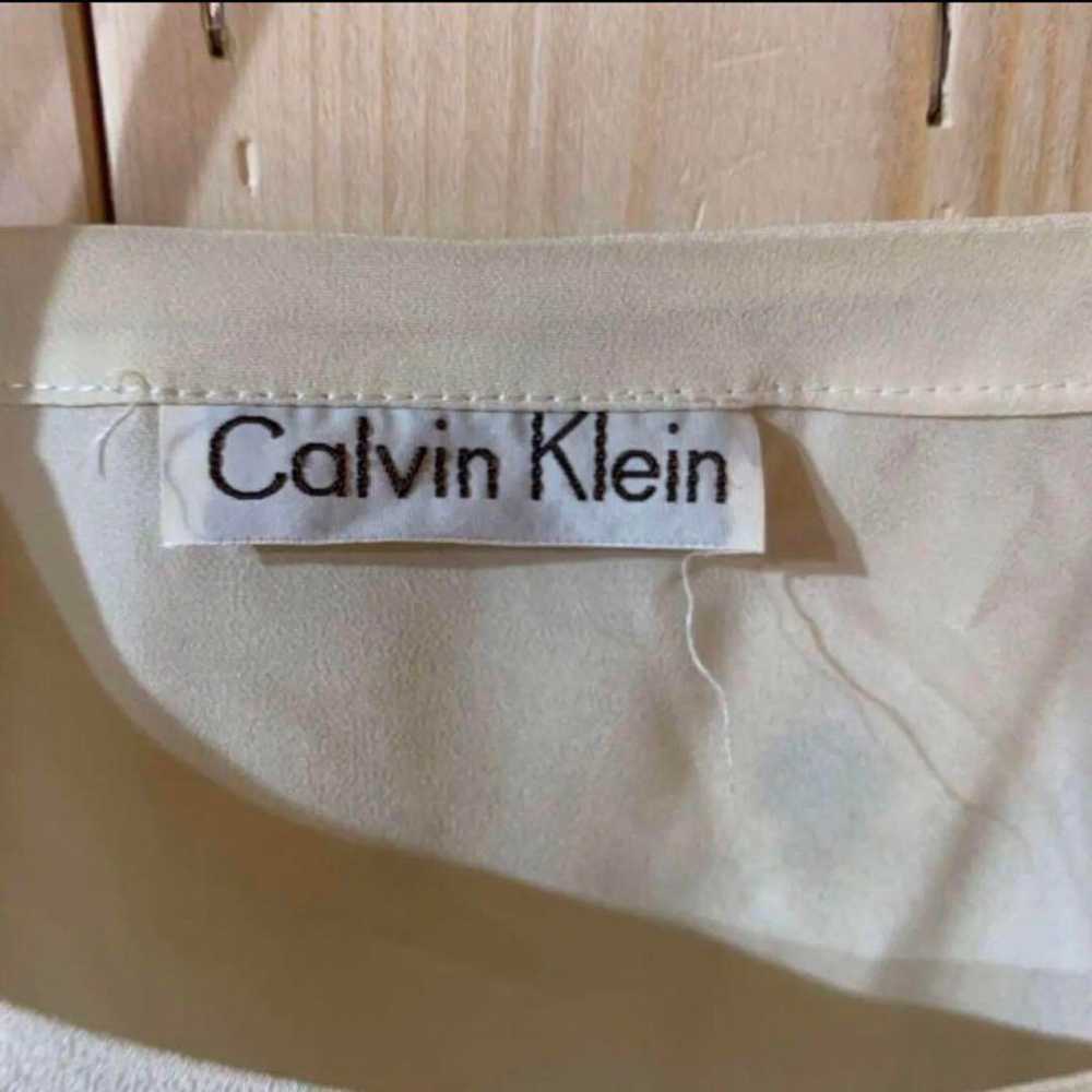 AE966 Calvin Klein Sheer Top Beige Women's - image 8