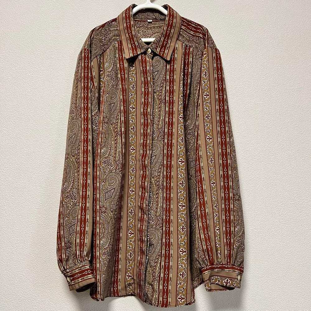 Design striped pattern shirt vintage blouse retro… - image 4